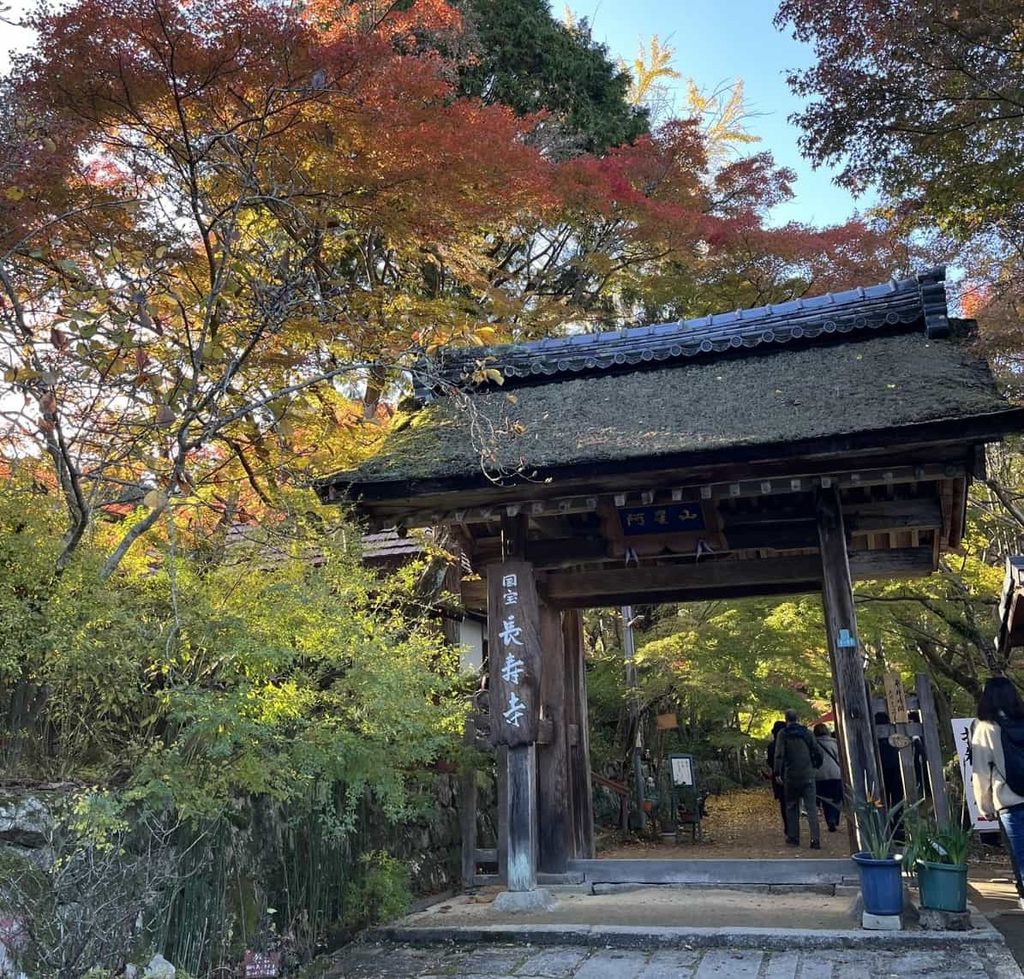 長寿寺の山門と紅葉